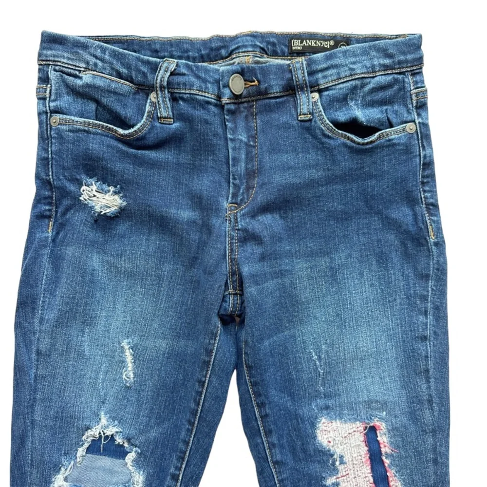 Blank NYC Intro Distressed Raw Hem Skinny Ankle Length Jeans Size 27